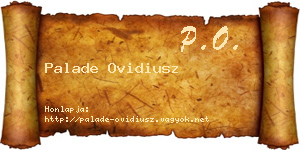 Palade Ovidiusz névjegykártya